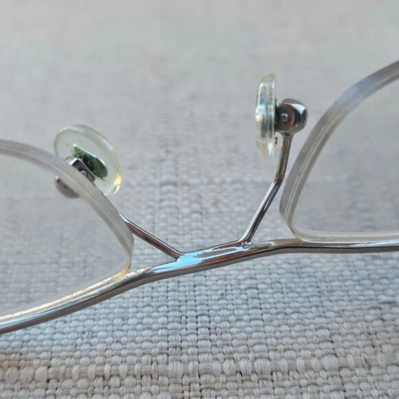 Bebe Women Glasses Frame Chrome Half Rim Eyeglasses Silver Tone Eyewear - Picture 10 of 12